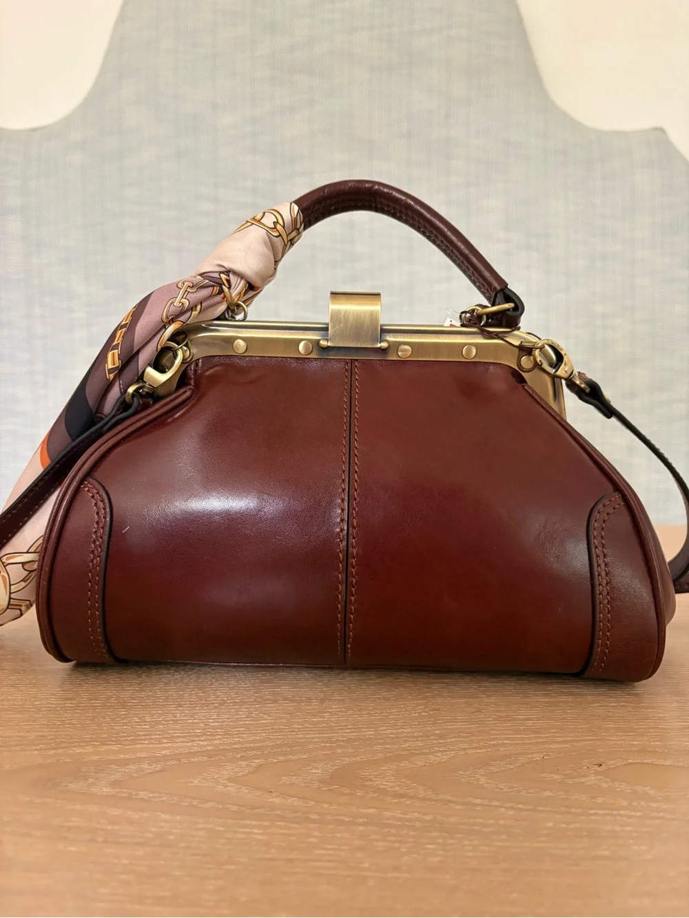 NWT Gianni Conti Italian Leather Doctor Bag Satchel Crossbody Purse W/ Dustbag